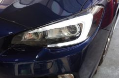 レヴォーグのヘッドライト加工(日帰りプランⅣ) そしていきなり完成写真です。フォークアイの白色LEDも明るくなっています。