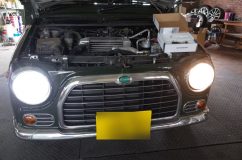 ミラ ウォークスルーバン のヘッドライトLED化~ ヘッドライトだけは明るいほうが安全なので、LEDにするということでした。