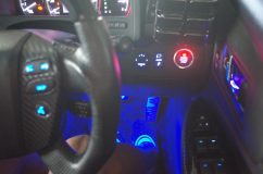 200系クラウンのエアコンパネル他スイッチ類のLED打ち替え(色替え) フットランプから何から何までブルーです。