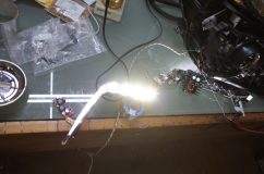 レヴォーグのD型ヘッドライト移植&加工~ フォークアイのLEDは新たにドライバーを制作して点灯させています。