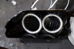 レヴォーグのD型ヘッドライト移植&加工~ ウィンカー部分はリングを2灯インストール