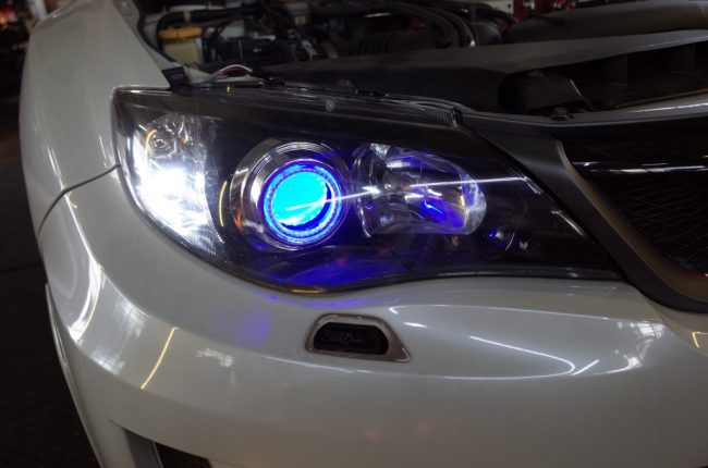 インプレッサスポーツ　イカリングヘッドライト【ジャンク扱い】 スバルインプレッサWRX STI のヘッドライトイカリング＆モノアイ