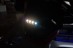 ノート ニスモ Eパワーのデイライト打ち替えとテールリフレクター取り付け 当初はフィルム貼りで色替え予定でしたが、かなり曲面がきつく隙間もできることから断念しました。