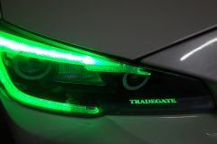 レヴォーグのヘッドライト加工&インストール 当店のロゴも入れさせていただきました。