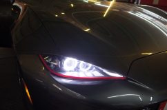 マツダ ロードスターのヘッドライト加工~ 夜はなんとか見えますが、リングが点灯するとまったく見えなくなりますね。