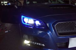 レヴォーグのヘッドライトカスタム~(オープニングアクション) ロービームはかなり明るくなりました。