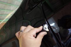 レヴォーグのサイドカメラ取り付け まずは仮配線をしてカメラの写りをチェック。