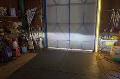 50エスティマのヘッドライトのHID to LED施工~ こちらがLEDありです。明らかに明るいのがわかります。照射エリアもかなり広いように感じます。