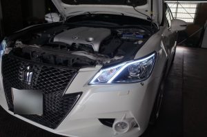 210系前期クラウンのヘッドライトシーケンシャル化