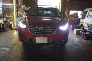マツダCX-5のヘッドライトスモールランプデイライト加工