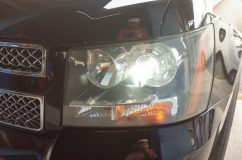 シボレータホのヘッドライト日本仕様改善 無事、車両への取り付けが完了!見た目もいい感じです。
