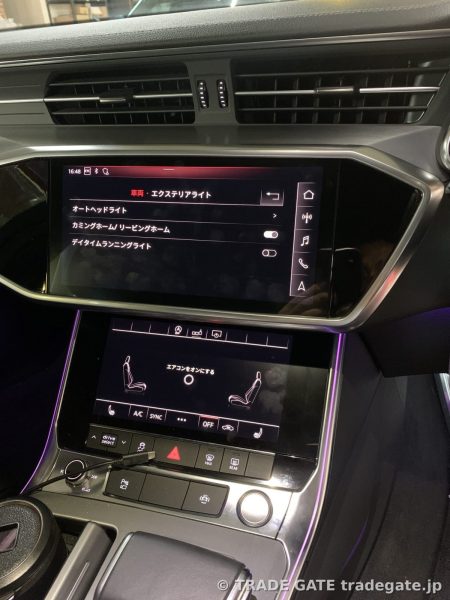 MMIディスプレイにデイライト消灯コーディング設定画面が表示されている状態