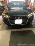 修理前のAUDI A3。左側デイライトがオレンジ色に変色している様子が全体的にわかる。